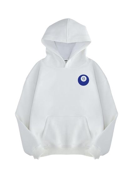 Unisex 8 Ball Sweatshirt Hoodie Beyaz - fotoğraf 2