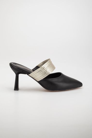 Женские черные кожаные туфли на каблуке - фото 3