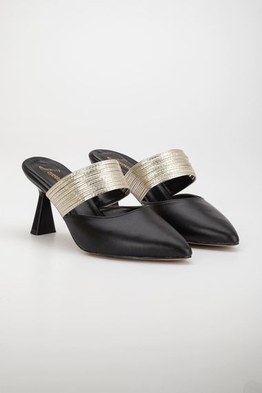 Женские черные кожаные туфли на каблуке - фото 4
