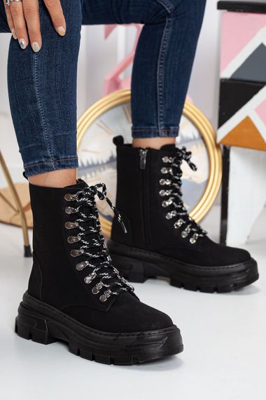 Tiger Women's Lace-Up Boots BLACK SUEDE - photo 1