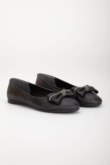 Чорні блискучі балетки Loyan з ортопедичною підошвою та декором у вигляді каміння, висота підборів 1 см, для щоденного використання. - фото 4