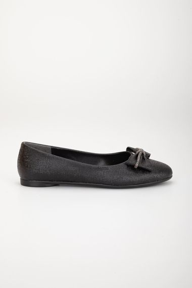 Чорні блискучі балетки Loyan з ортопедичною підошвою та декором у вигляді каміння, висота підборів 1 см, для щоденного використання. - фото 3