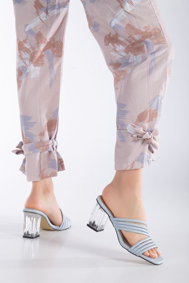 Luca Women's Transparent Heel Heeled Slippers Baby Blue - photo 2