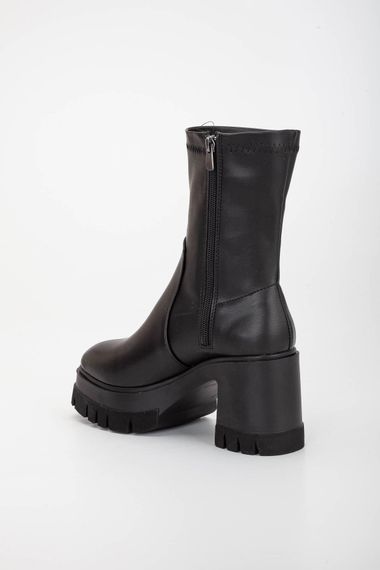 حذاء تشيستر نسائي قابل للتمدد بسحاب جلد أسود - صورة 5