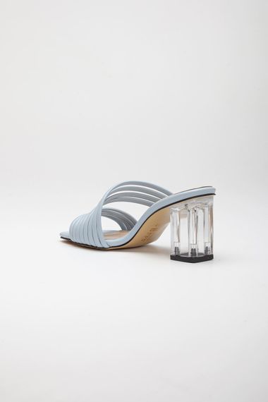 Luca Women's Transparent Heel Heeled Slippers Baby Blue - photo 5