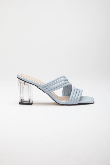 Luca Women's Transparent Heel Heeled Slippers Baby Blue - photo 4