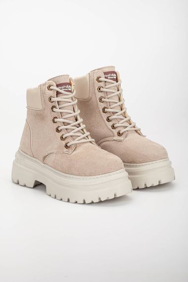 حذاء Luxes نسائي برباط من الجلد السويدي الداكن - صورة 4