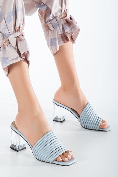 Женские прозрачные туфли с каблуком Harper, цвет небесно-голубой, высота каблука 7 см, размер 36-40 - фото 1