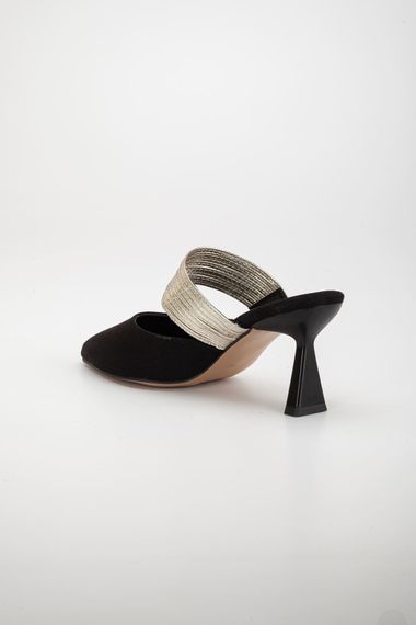 Women's Black Suede Heeled Shoes - photo 5