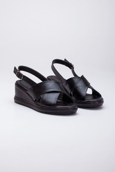 Monsi Women's Heeled Feta Sandals Black Skin - photo 3