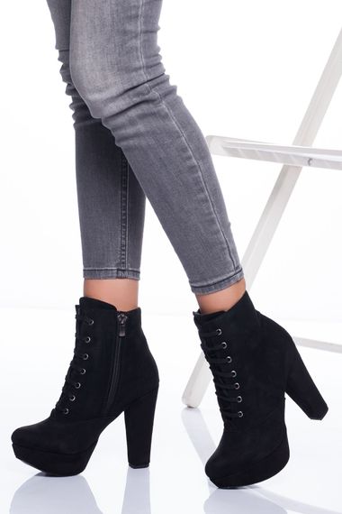 Чорні замшеві чоботи Vivo з нейлоновою підошвою висотою 10 см, доступні в розмірах 36-40