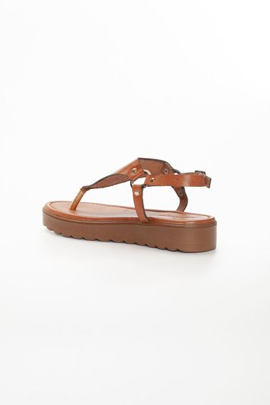 Сандалі Alix з натуральної шкіри кольору таба, поліуретанова підошва, висота підошви 3 см, доступні розміри: 36-40 - фото 5