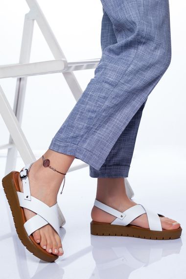 Cara Genuine Leather Sandals WHITE - photo 2