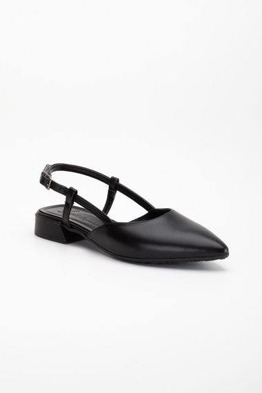 Kadın Günlük Arkası Acık Siyah Cilt Babet - صورة 3