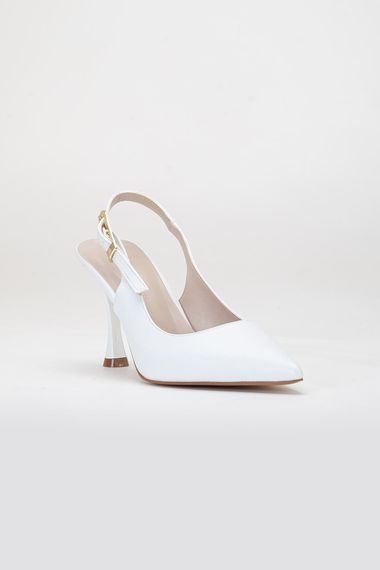 Kadın Beyaz Cilt Stiletto Sivri Burun Topuklu Ayakkabı - photo 4