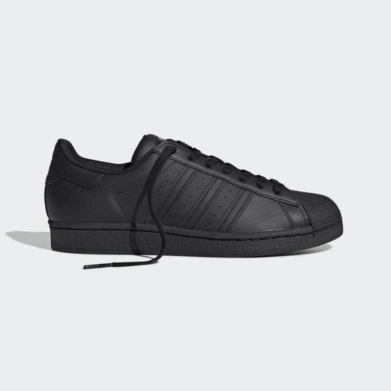 Unisex Leather Superstar Casual Sneakers-Black-Black - photo 1