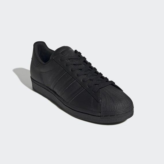 Unisex Leather Superstar Casual Sneakers-Black-Black - photo 4