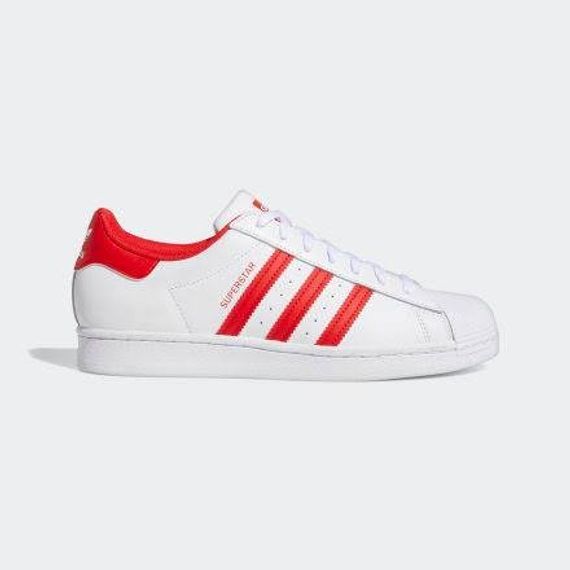 Unisex Leather Superstar Casual Sneakers-White-Red - photo 1