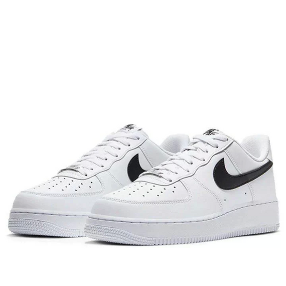 Unisex Leather Airforce Casual Sneakers-White-Black - photo 2