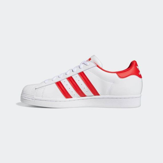 Unisex Leather Superstar Casual Sneakers-White-Red - photo 3