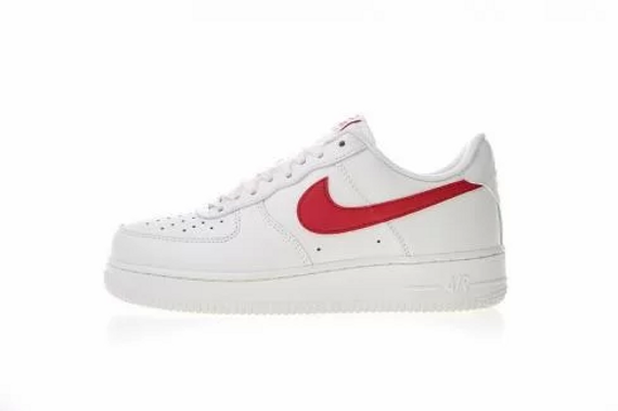 Unisex Leather Airforce Casual Sneakers-White-Red - photo 2