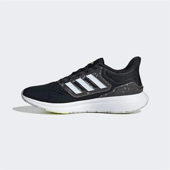 Чоловічі кросівки Adidas EQ21 для бігу - чорні та білі, легкі, з підтримкою щиколотки, 50% переробленого матеріалу, комфортна амортизація - фото 3