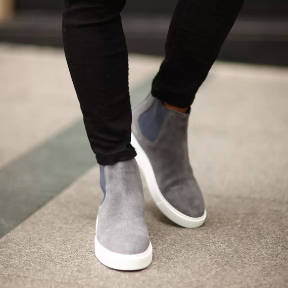 New Season Men's Eva Sole Leather Chelsea Boots - Gray - photo 2