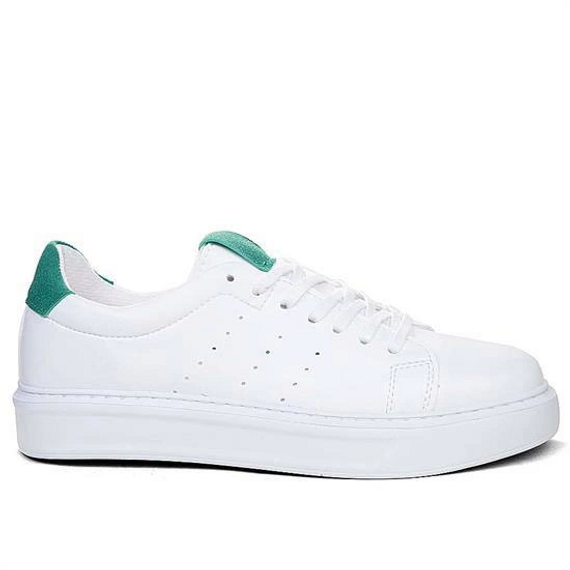 Men's Eva Sole Snekars Lace-Up Casual Sports Shoes -White-Green - photo 1