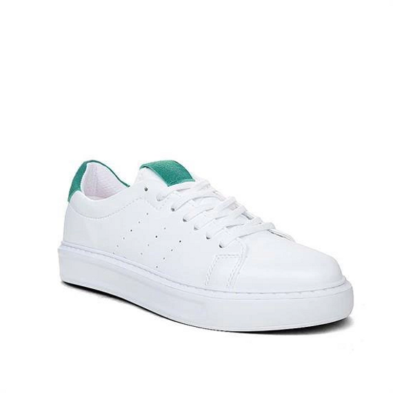 Men's Eva Sole Snekars Lace-Up Casual Sports Shoes -White-Green - photo 2