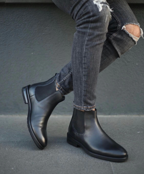 Men's Classic Sole Leather Boots - Black - photo 4