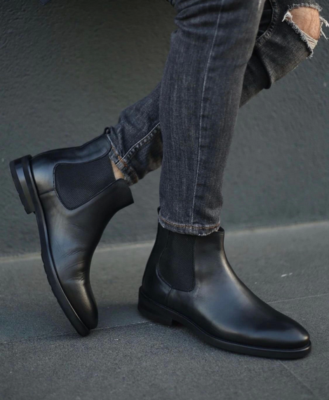 Men's Classic Sole Leather Boots - Black - photo 5