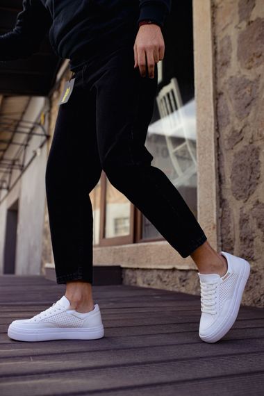 Yeni Sezon Erkek Tarz Casual Sneaker Günlük Spor Rahat Ayakkabı -Beyaz-Beyaz - fotoğraf 2