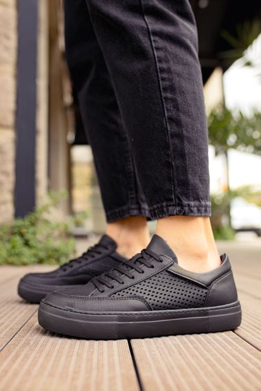 Yeni Sezon Erkek Tarz Casual Sneaker Günlük Spor Rahat Ayakkabı -Siyah-Siyah - fotoğraf 2
