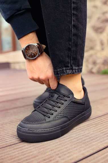 Yeni Sezon Erkek Tarz Casual Sneaker Günlük Spor Rahat Ayakkabı -Siyah-Siyah - fotoğraf 4