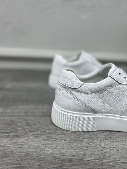 Erkek İçi Dışı Deri Eva Taban Sneakers Bağcıklı Spor Ayakkabı-Beyaz - fotoğraf 4