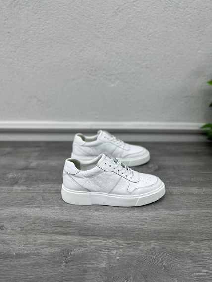 Erkek İçi Dışı Deri Eva Taban Sneakers Bağcıklı Spor Ayakkabı-Beyaz - fotoğraf 5