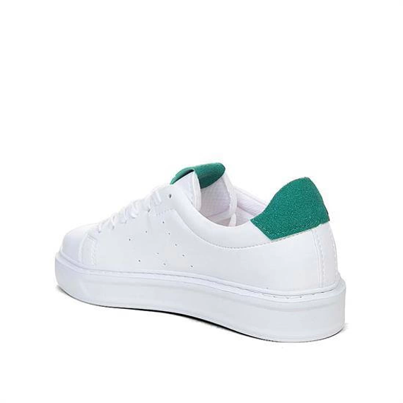 Erkek Eva Taban Snekars Bağcıklı Günlük Spor Ayakkabı -Beyaz-Yeşil - fotoğraf 3