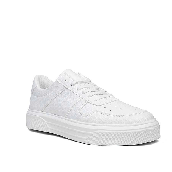 Erkek Eva Taban Snekars Bağcıklı Günlük Sporl Ayakkabı -Beyaz - fotoğraf 2