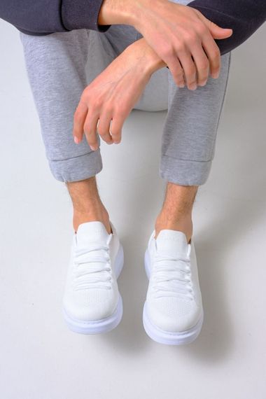 Erkek Tarz Casual Sneaker Günlük Spor Bez Ayakkabı -Beyaz - fotoğraf 5