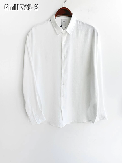 Men's Owersize Linen Long Sleeve Shirt - White