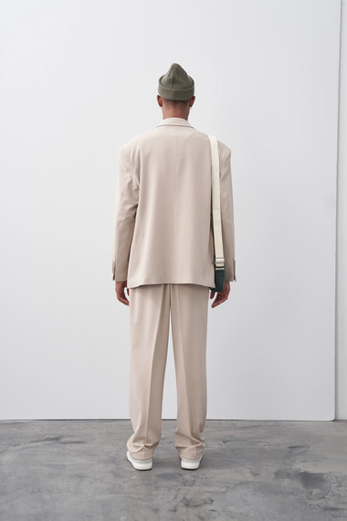 Men's Oversize Double Breasted Suit-Cream - photo 5
