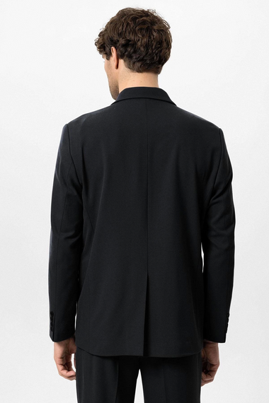 Erkek Owersıze Likralı Takım Elbise-Siyah - photo 4