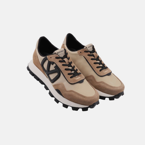 Мужские кожаные спортивные кроссовки Valentino, черные, для повседневной носки, с текстильной подкладкой и полиуретановой подошвой - фото 2