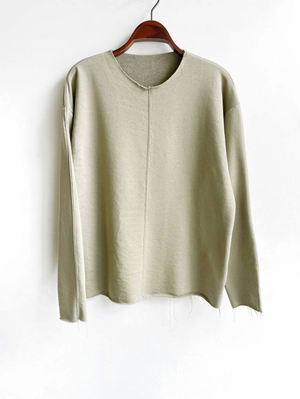 Erkek Bisiklet Pis Yaka Uzun Kol Owersıze Sweat - Kahverengi - fotoğraf 5