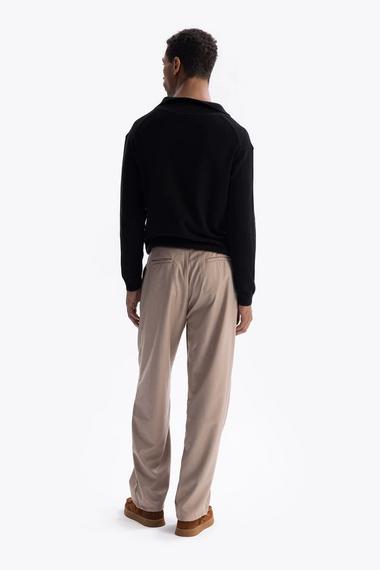 قميص بولو رجالي طويل الأكمام مصنوع من الكروشيه - أسود - صورة 2