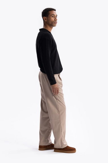 قميص بولو رجالي طويل الأكمام مصنوع من الكروشيه - أسود - صورة 3