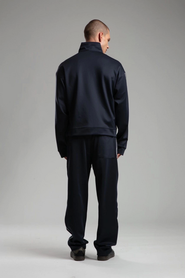 Erkek Owersize Fermuarlı Eşofman Takımı-Lacivert - fotoğraf 2