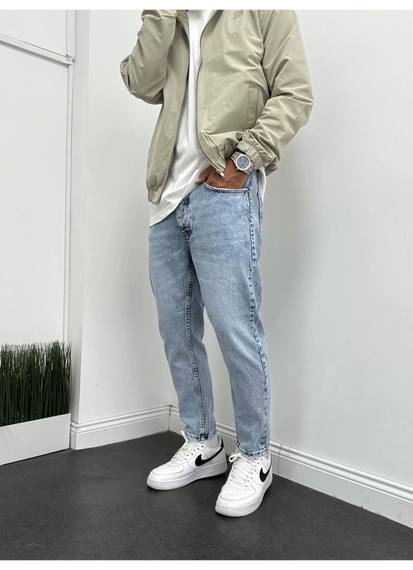 Men's Slim Fit Non-Stretch Denim Jeans - Ice Blue - photo 3