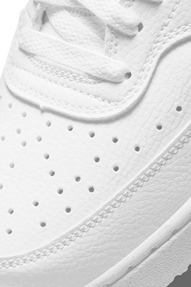 Unisex Deri Nike Court Vision Günlük Spor Ayakkabı-Beyaz-Beyaz - fotoğraf 4