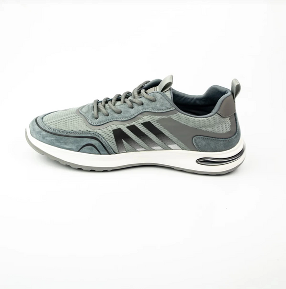 Чоловічі повсякденні ортопедичні спортивні черевики Marcomen - сірі, натуральна шкіра, шнурівка, імпортна підошва, стильний та зручний дизайн - фото 3